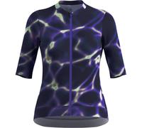 ODLO Zeroweight Pro Print Tshirt S/u Collar S/s Full Zip W - Mujer - Violeta / Negro / Blanco - talla M- modelo 2025
