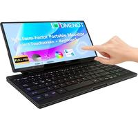 odmenot Extensor de pantalla táctil portátil de 12.8 pulgadas con teclado silencioso para juegos, pantalla plegable, monitor USB-A tipo C para escritorio, mini PC, portátil, MacBook, teléfonos y