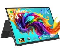 odmenot Monitor portátil grande 4K de 24 pulgadas, monitor de viaje UHD 3840 x 2160, 120% sRGB segunda pantalla externa para computadora de escritorio, portátil, mini PC, MacBook con soporte, VESA