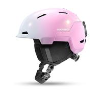 Odoland Casco de Esquí para Hombres Mujeres y Jóvenes, Casco de Snowboard Rueda Ajustable, Excelente Ventilación, Cascos Deportivos para Esquí Patinaje Snowboard, Rosa Degradado