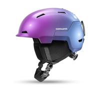 Odoland Casco de Esquí para Hombres Mujeres y Jóvenes, Casco de Snowboard Rueda Ajustable, Excelente Ventilación, Cascos Deportivos para Esquí Patinaje Snowboard, Púrpura Degradado