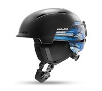 Odoland Casco de Esquí para Hombres Mujeres y Jóvenes, Casco de Snowboard Rueda Ajustable, Excelente Ventilación, Cascos Deportivos para Esquí Patinaje Snowboard, Azul Camuflaje
