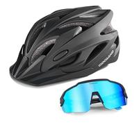 Odoland Set di Casco e Occhiali da Ciclismo Anti UV Mountain Bike e Casco MTB con Occhiali Soliel per Ciclismo uomini Donne adulti