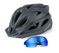 Odoland Set di Casco e Occhiali da Ciclismo Anti UV Mountain Bike e Casco MTB con Occhiali Soliel per Ciclismo uomini Donne adulti