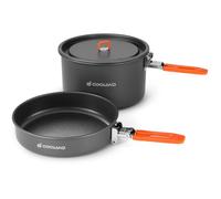 Odoland Utensilios Cocina Camping Kit con Ollas de Camping 2.4 L, Sartén de Camping 1.2 L, Set de Utensilios Cocina para Camping Cocina al Aire Libre Senderismo Viajar