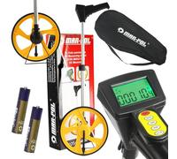 Odómetro con rueda de medición | 10 km | Longitud ajustable | en milímetros o pies | con base / soporte metálico