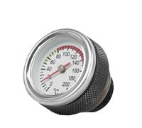 Odómetro Tapas de tanque de combustible para motocicleta con indicador de temperatura del aceite, punteros de 0-200 ℃, medidor de esfera M20 X 1,5, Velocímetro De Motocicleta(Black)