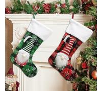 ODOOKON 2 Pcs Calcetines de Navidad Chimenea, 42CM Grande Medias decoración calcetín navideño Dulces Calcetines Decorar Bolsa de Regalo Calcetines navideños