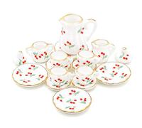 Odoria 1/12 Miniatura 15PZ Conjunto de Tazas de Té Porcelana Cocina Accesorio para Casa de Muñecas
