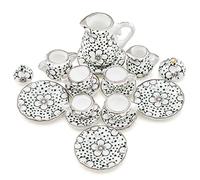 Odoria 1/12 Miniatura 15PZ Conjunto de Tazas de Té Porcelana Cocina Accesorio para Casa de Muñecas