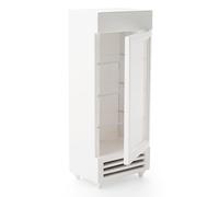 Odoria 1/12 Miniatura Frigorífico Blanco con Puerta de Cristal Muebles para Casa de Muñecas
