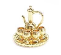 Odoria 1/12 Miniatura Jarra Antiguo con Bandeja y 4 Copas Cocina Accesorio para Casa de Muñecas