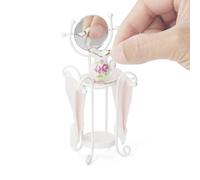 Odoria Casa de Muñecas Estante para Lavabo: Escala 1/12 Miniatura Toallero de Pie con Espejo para Baño Moderno - Mini Jarra Cerámica Victoriana Vintage Blanco