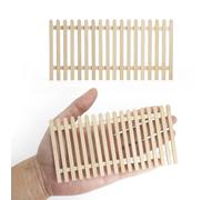 Odoria Casa de Muñecas Valla del Jardín: Escala 1/12 Miniatura Verja Diorama Rústico - Mini Barrera Cerca Mueble Madera No Pintado - Micro Obstáculo Planta Maceta Componentes Edificio DIY