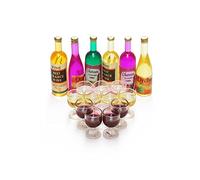Odoria Escala 1/12 Miniaturas Botellas Vino 6Pz y Copas Vino 12Pz Accesorios Casa de Muñecas