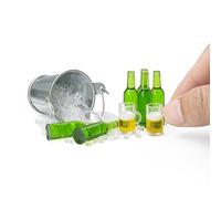 Odoria Miniatura Bebida Taza de Cerveza: Escala 1/12 Casa de Muñecas Vaso de Cerveza Licor Hielo para Fiesta Bar - Mini Botellas Alcohol Realista Modelo DIY