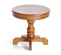 Odoria Miniatura Mesa Auxiliar Soporte: Escala 1/12 Mesita de Noche Sala de Estar Dormitorio Vintage para Casa de Muñecas - Mini Mesa Redonda Mueble Madera con Pedestal Marrón