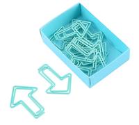 Odorkle Clips de Papel con Forma de Flecha, Clips Marcapáginas Recubiertos de Plástico Metálico para Suministros Escolares de Oficina con Caja de Papel Pequeña, 12 Uds. (BLUE)