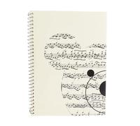 Odorkle Cuaderno de Papel de Manuscrito Musical de 50 Páginas Papel de Escritura en Pentagrama para Escritores de Canciones y Aficionados con Piano Negro Nota Negra (patrón de oso amarillo)
