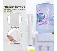 Odorkle Dispensador de Vasos de Papel con Botón de un Toque, Soporte de Pared de Plástico ABS para PC para 60-80 Tazas, Boca de Acero Inoxidable Ajustable para Cocina de Oficina en Casa (WHITE)