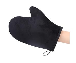 Odorkle Guante de Bronceado Suave, Reutilizable de Doble Cara, Flocado de Esponja con área de Control del Pulgar para Aplicar Loción Bronceadora
