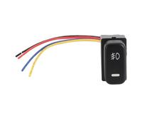 Odorkle Interruptor de Botón Pulsador para Luz Antiniebla, ABS 4 | Interruptor de botón de luz antiniebla, interruptor indicador LED ABS de 4 12V con arnés, pantalla de luz doble,