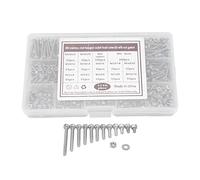 Odorkle Kit Surtido de Tornillos M3, Tuercas y Arandelas de Acero | Juego de Tornillos de 510 Piezas en 12 Tamaños, 300 Piezas de Tuercas, 300 Piezas de Arandelas, Resistente Al óxido, Ajuste