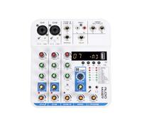 Odorkle Mezclador de Sonido de 4 Canales DSP Módulo MP3 USB BT de Reverberación Digital con 99 Efectos y Alimentación Tipo C para Transmisión en Vivo Karaoke KTV en Casa (WHITE)