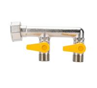 Odorkle Racor en T para Gas de Latón, Conector de Válvula de Bola Tipo F de 3 Vías de 1/2 Pulgada con Tuerca de Unión y Doble Rosca Macho, for Estufa Calentador de Agua Tubería de Gas