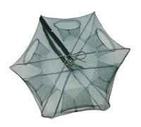 Odorkle Red de Trampa de Pesca, Accesorio de Pesca de Jaula de Cangrejo de Camarón de Red de Pesca Automática Plegable de Nailon Duradero (6 Agujeros)