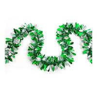 Odot 10 Piezas Espumillón Arbol de Navidad Guirnalda Lunares Navidad de Oropel Brillantes, Decoracion Navideña para Ventana Pared Escalera Boda Fiesta Interior y Exterior (Verde,2m)