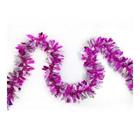 Odot 10 Piezas Espumillón Arbol de Navidad Guirnalda Lunares Navidad de Oropel Brillantes, Decoracion Navideña para Ventana Pared Escalera Boda Fiesta Interior y Exterior (Rojo Rosa,1.5m)