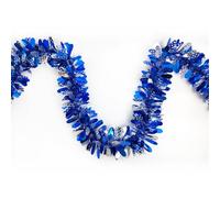 Odot 10 Piezas Espumillón Arbol de Navidad Guirnalda Lunares Navidad de Oropel Brillantes, Decoracion Navideña para Ventana Pared Escalera Boda Fiesta Interior y Exterior (Azul,1.5m)