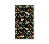 Odot 130x70cm Sábana Bajera Cuna Bebe, Patrón Dinosaurio Sabanas Carrito Bebe Sábana Bajera Capazo Sabanas Minicuna Bebe Sábana Bajera Ajustable para Niña y Niño (Plantas verdes)