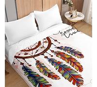 Odot 3D Atrapasueños Patrón Colcha Bouti Invierno Cama 90/150 Acolchada Colchas Cubre Cama Individual o Matrimonio Multiusos Ligera y Suave Colcha Cama (Marrón Atrapasueños,180x220cm)