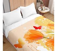 Odot 3D Colcha Bouti Cama 90/135/150, Flores Tulipán Colchas Invierno y Verano Cubre Cama Individual o Matrimonio Suave Cubrecama Manta para Sofa Multiusos (230x280cm,Grafiti Naranja)