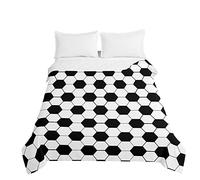 Odot 3D Fútbol Patrón Colcha Bouti Invierno Cama 90/150 Acolchada Colchas Cubre Cama Individual o Matrimonio Multiusos Ligera y Suave Colcha Cama (180x220cm,Diamante Blanco)
