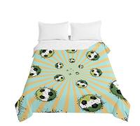 Odot 3D Fútbol Patrón Colcha Bouti Invierno Cama 90/150 Acolchada Colchas Cubre Cama Individual o Matrimonio Multiusos Ligera y Suave Colcha Cama (150x200cm,Fútbol Verde)