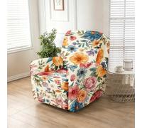 Odot 4 Piezas Funda Sillon Relax, Elástica 1 Plaza Sillon Relax, Estampado Floral Vintage Antideslizante Protector Sofá Reclinable para Sala de Estar, Oficina (Flor 6,One Size)