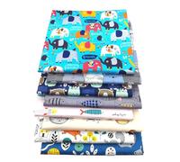 Odot 8 Piezas de Tela Patchwork de Costura, Cartoon Tela de Algodón para Tapiceria Jacquard,para Adecuada para Decoraciones Disfraces, Manualidades y Costura DIY (Elefantes Gatos,40x50cm)