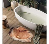 Odot Alfombra Baño Secado Rápido Alfombrilla de Baño Antideslizante de Piedra Diatomita Súper Absorbente Alfombra Felpudo Suaves para bañera, Ducha y Cocina, Grano Madera (Árbol,50x80cm)