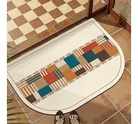 Odot Alfombra Baño Secado Rápido Alfombrilla de Baño Estilo de Rompecabezas Pastoral Antideslizante de Piedra Diatomita Súper Absorbente Alfombra de Baño Felpudo Suaves (Beige 2,50x80cm)