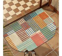Odot Alfombra Baño Secado Rápido Alfombrilla de Baño Estilo de Rompecabezas Pastoral Antideslizante de Piedra Diatomita Súper Absorbente Alfombra de Baño Felpudo Suaves (Colorido,80x120cm)