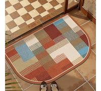 Odot Alfombra Baño Secado Rápido Alfombrilla de Baño Estilo de Rompecabezas Pastoral Antideslizante de Piedra Diatomita Súper Absorbente Alfombra de Baño Felpudo Suaves (Rojo,50x80cm)