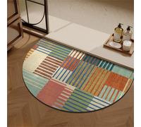 Odot Alfombra Baño Secado Rápido Alfombrilla de Baño Impresión de Rompecabezas Semicircular Antideslizante de Piedra Diatomita Súper Absorbente Alfombra de Baño Felpudo Suaves (Multicolor,40x60cm)