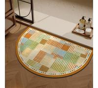 Odot Alfombra Baño Secado Rápido Alfombrilla de Baño Impresión de Rompecabezas Semicircular Antideslizante de Piedra Diatomita Súper Absorbente Alfombra de Baño Felpudo Suaves (Amarillo,60x90cm)