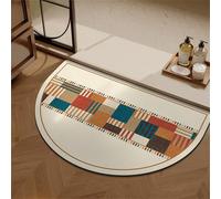 Odot Alfombra Baño Secado Rápido Alfombrilla de Baño Impresión de Rompecabezas Semicircular Antideslizante de Piedra Diatomita Súper Absorbente Alfombra de Baño Felpudo Suaves (Beige,80x120cm)