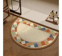 Odot Alfombra Baño Secado Rápido Alfombrilla de Baño Impresión de Rompecabezas Semicircular Antideslizante de Piedra Diatomita Súper Absorbente Alfombra de Baño Felpudo Suaves (Naranja,80x120cm)