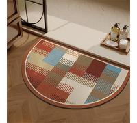 Odot Alfombra Baño Secado Rápido Alfombrilla de Baño Impresión de Rompecabezas Semicircular Antideslizante de Piedra Diatomita Súper Absorbente Alfombra de Baño Felpudo Suaves (Rojo,80x120cm)