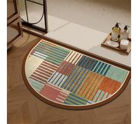 Odot Alfombra Baño Secado Rápido Alfombrilla de Baño Impresión de Rompecabezas Semicircular Antideslizante de Piedra Diatomita Súper Absorbente Alfombra de Baño Felpudo Suaves (Colorido,50x80cm)